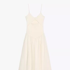 Zara Cream Backless Dress with Spaghetti Straps